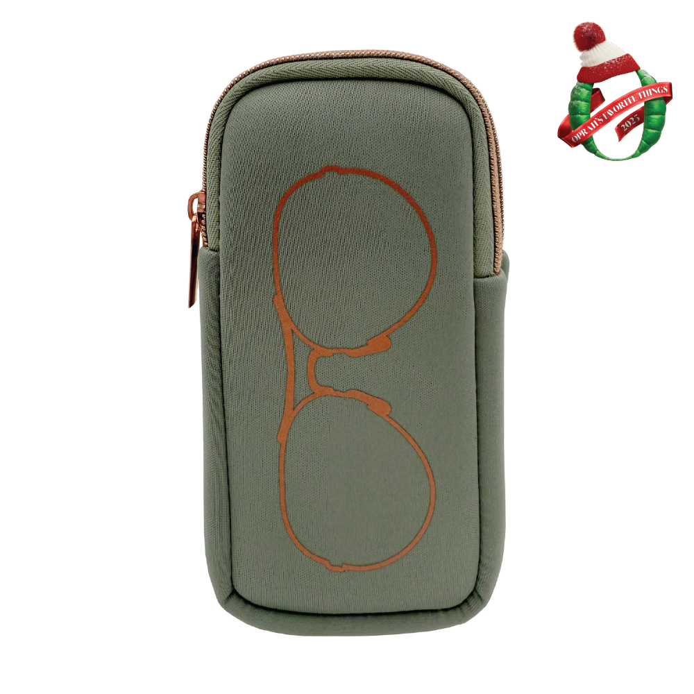 DOUBLE EYEGLASS CASE - SAGE/ROSE GOLD