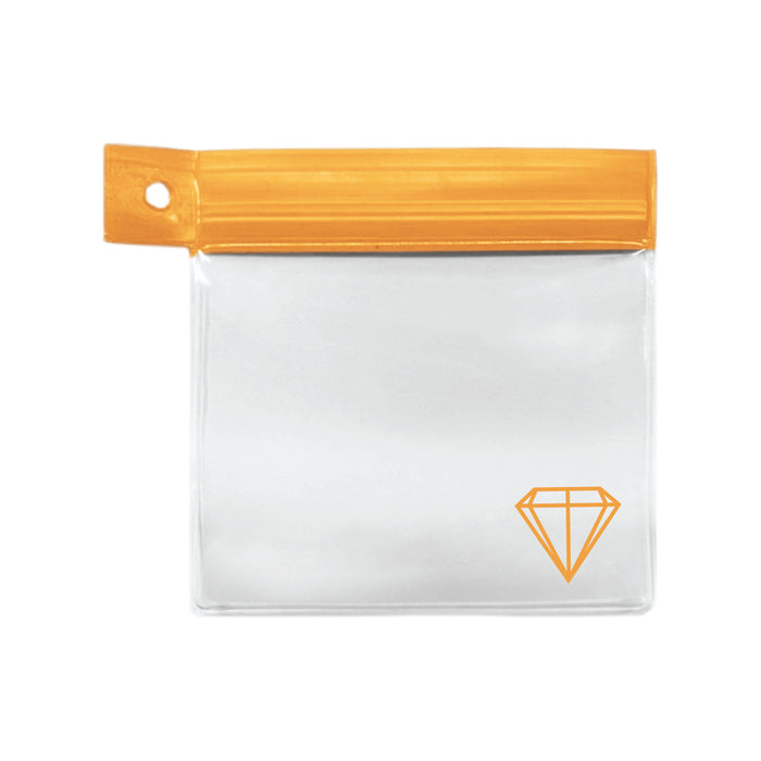 Orange clear resealable jewelry pouch