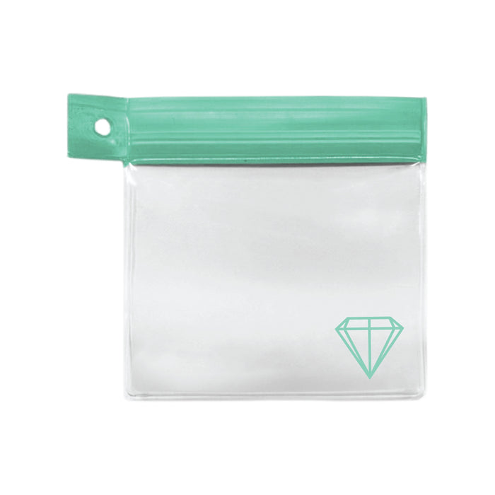 green clear resealable jewelry pouch