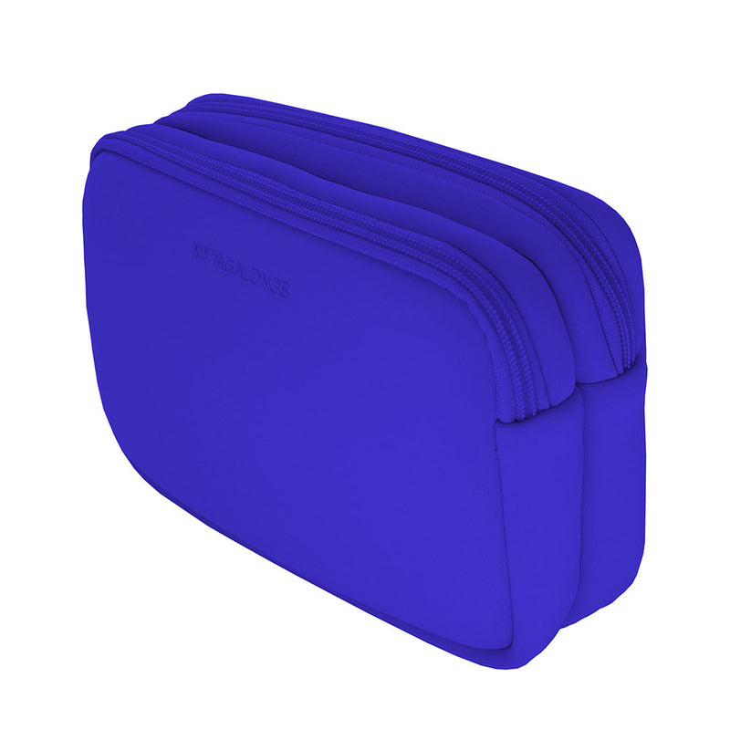 Cobalt cosmetic and makeup case made of neoprene