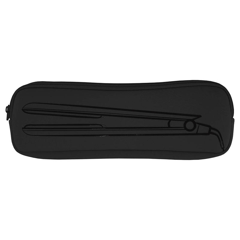 Black case for hair straightening iron and curling iron