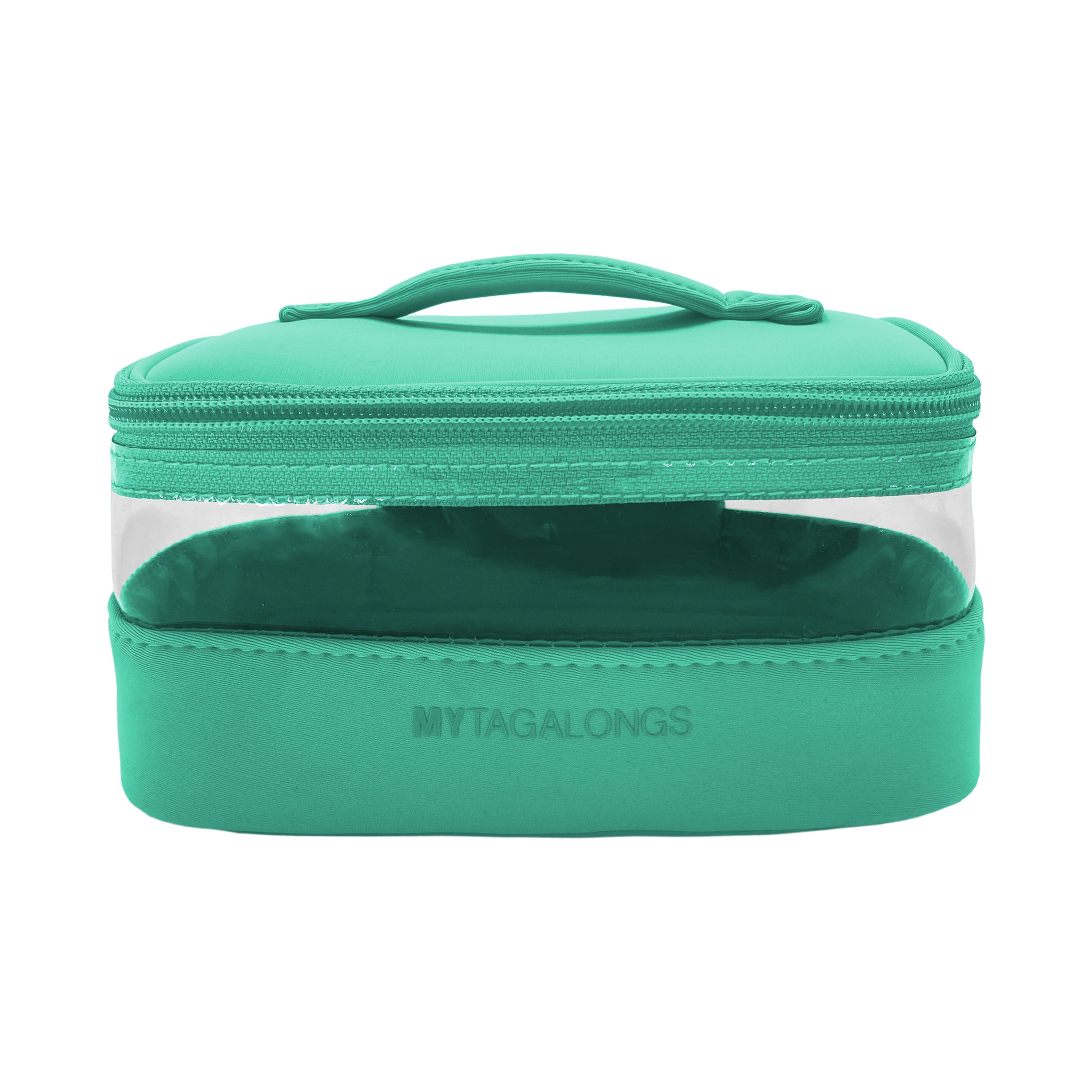Clover small train case shape cosmetic bag with clear window