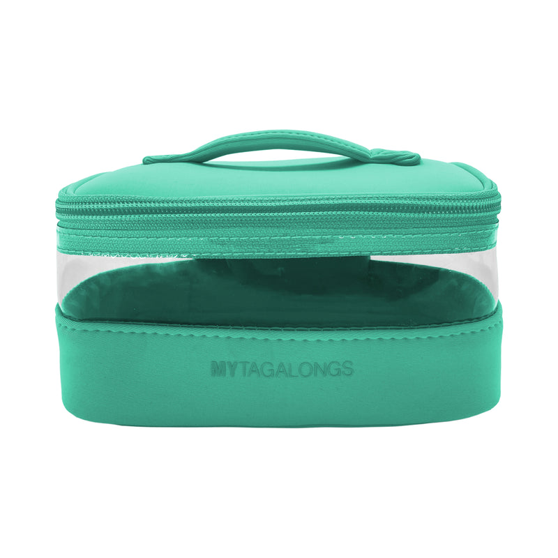 Clover small train case shape cosmetic bag with clear window