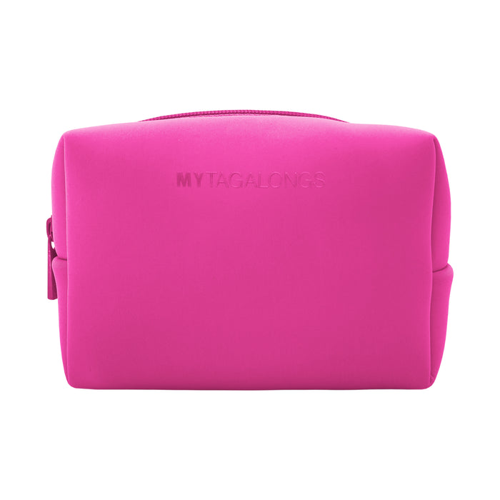 Pink cosmetic and makeup case made of neoprene