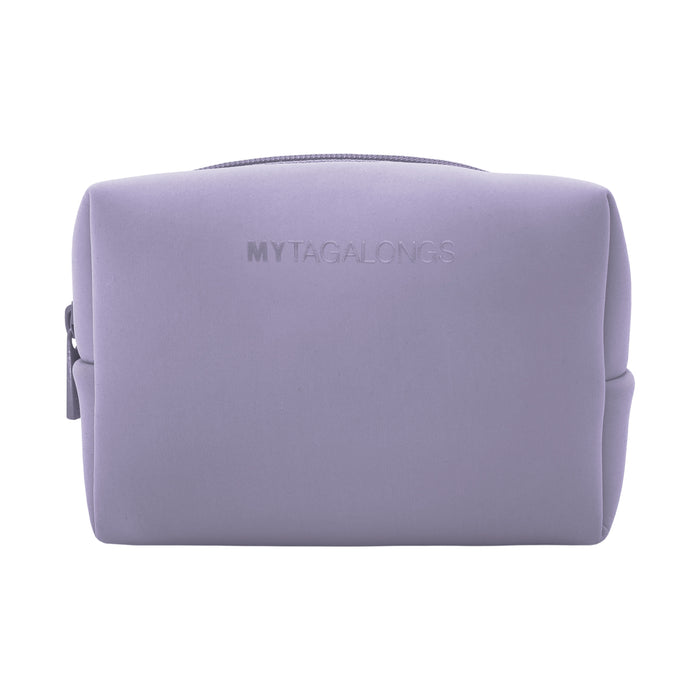 Lilac cosmetic and makeup case made of neoprene