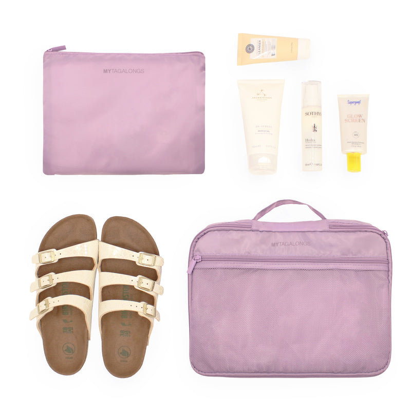 Mauve set of 2 packing bags made of polyeste