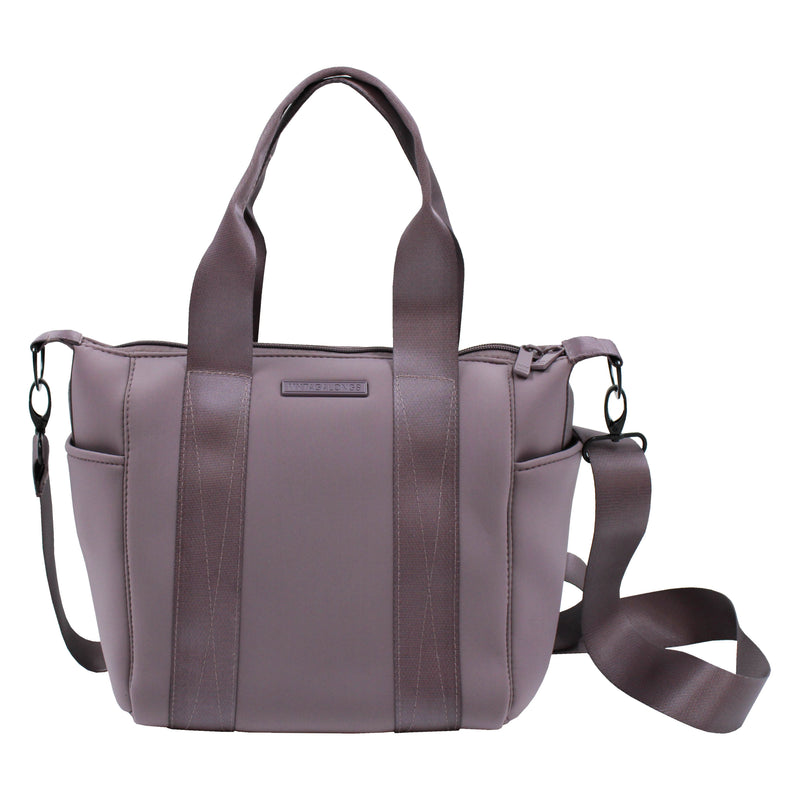 Lilac mini cross body tote made of Neoprene