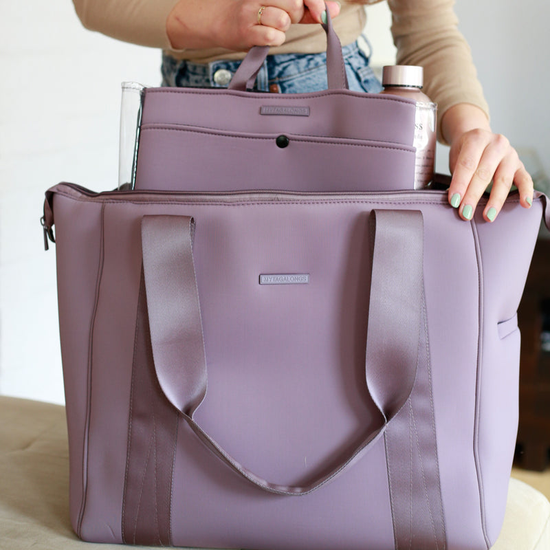 WEEKENDER NEOPRENE TOTE BAG - EVERLEIGH DUSTY LILAC