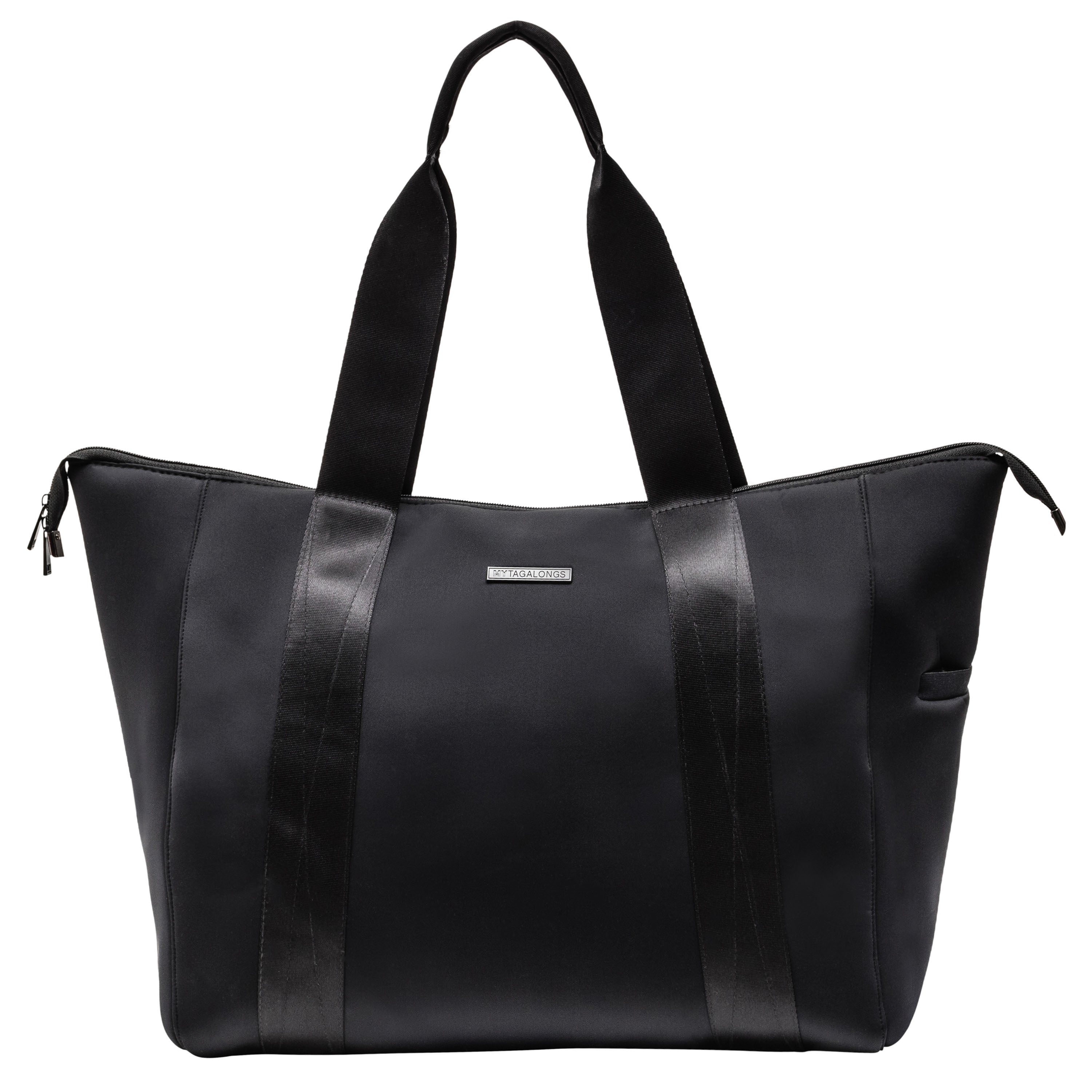 Black stylish weekender tote bag made of neoprene