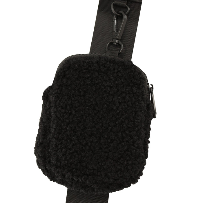 Sherpa fur small pouch that attaches to bag