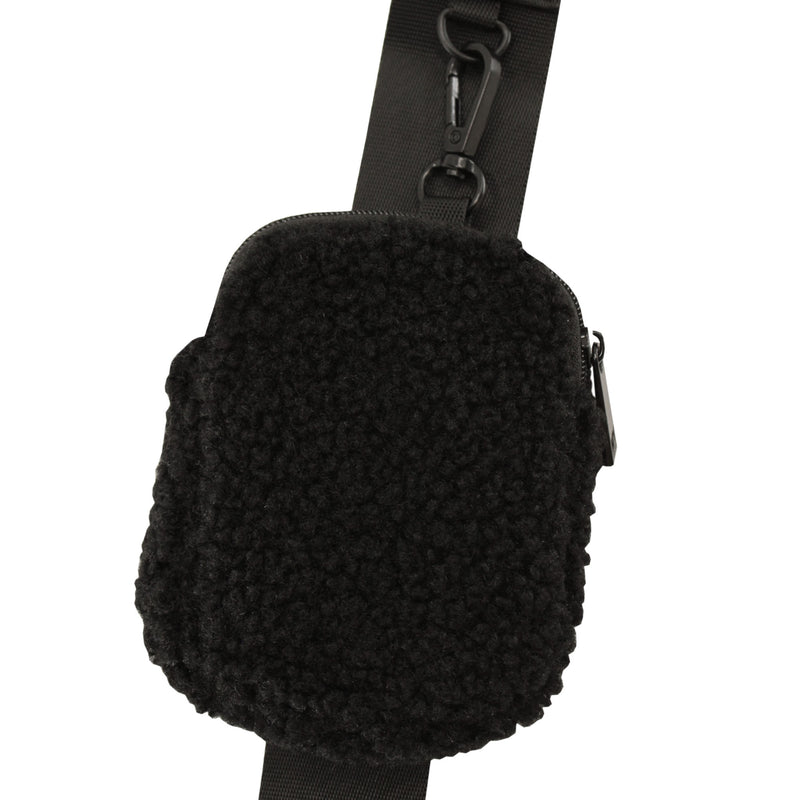 Sherpa fur small pouch that attaches to bag