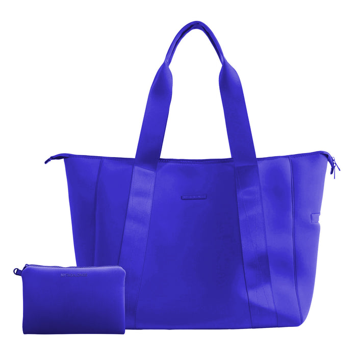 Cobalt stylish weekender tote bag made of neoprene