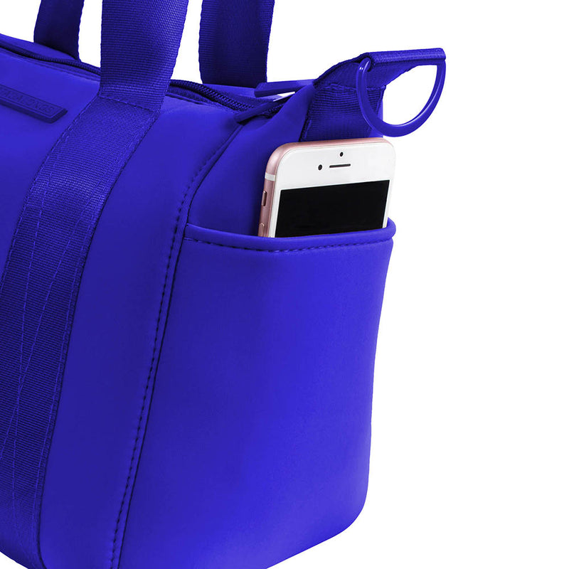 Cobalt mini tote bag with handles made of neoprene
