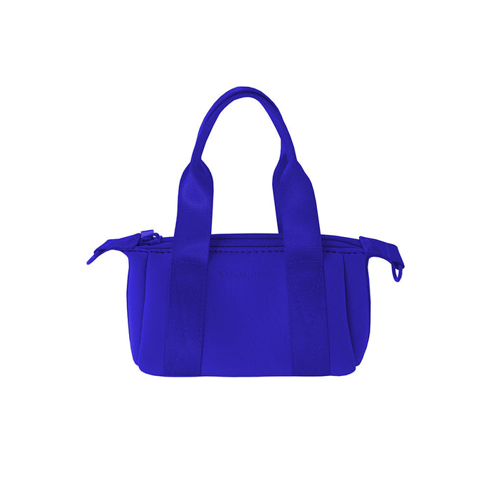 Cobalt Mini cross body tote bag with handles made of neoprene
