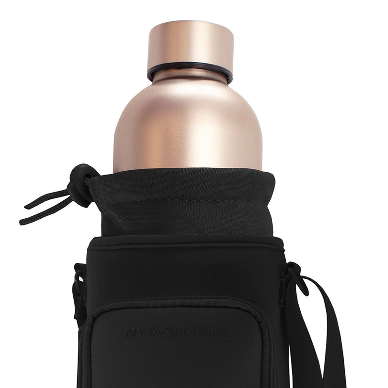 Onyx neoprene water bottle holder and cross body bag