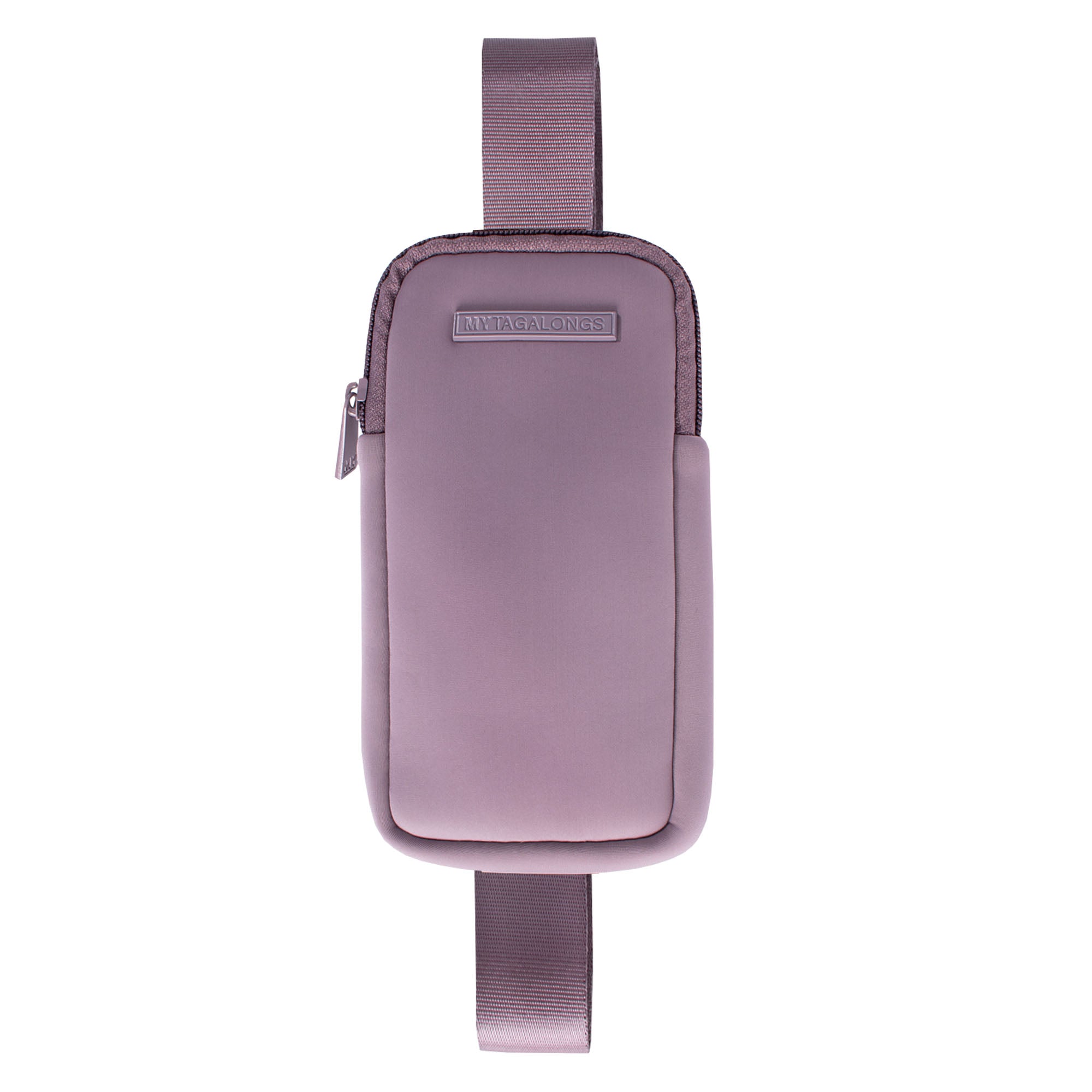 Purple phone sling cross body bag made of neoprene