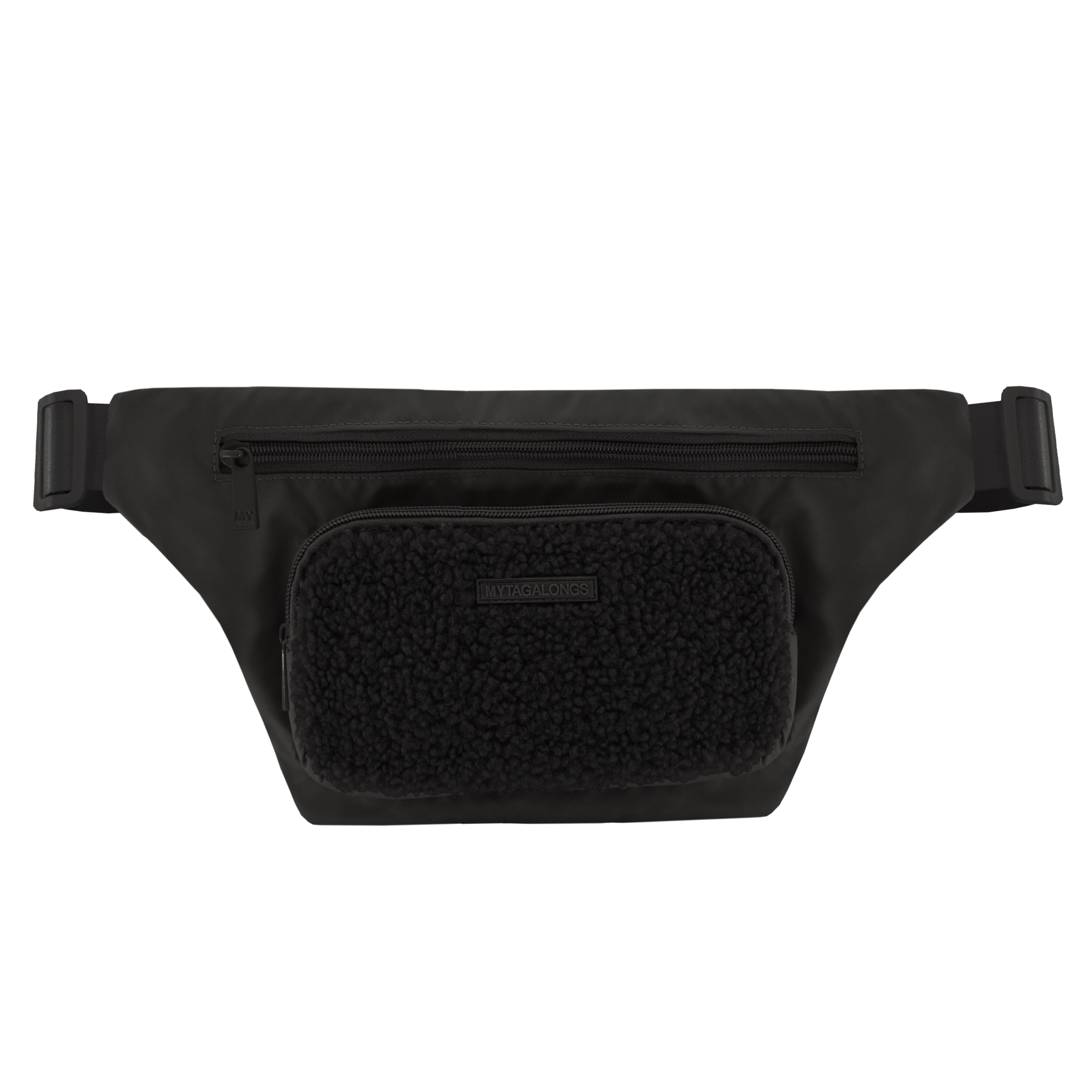 Black fanny pack with pockets made of recycled material