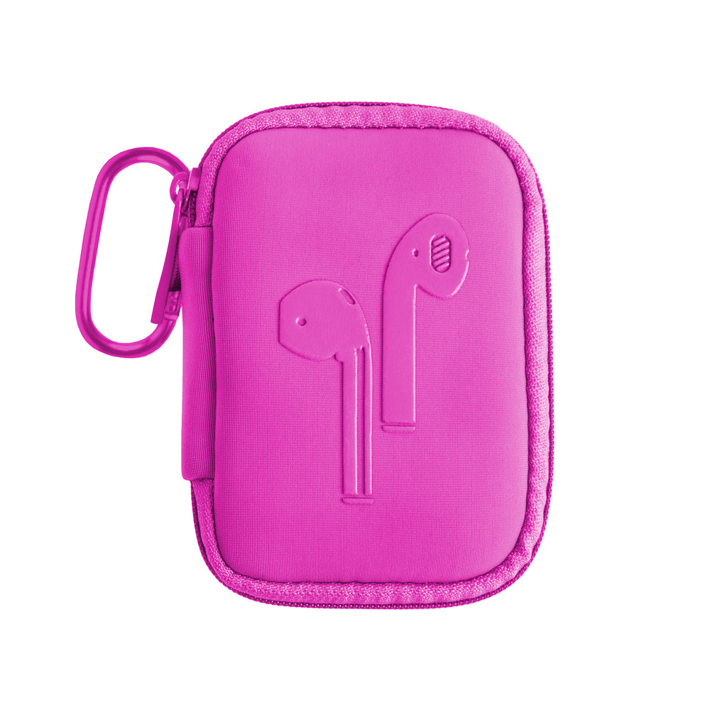 EAR BUD CASE WITH CARABINER - EVERLEIGH BERRY