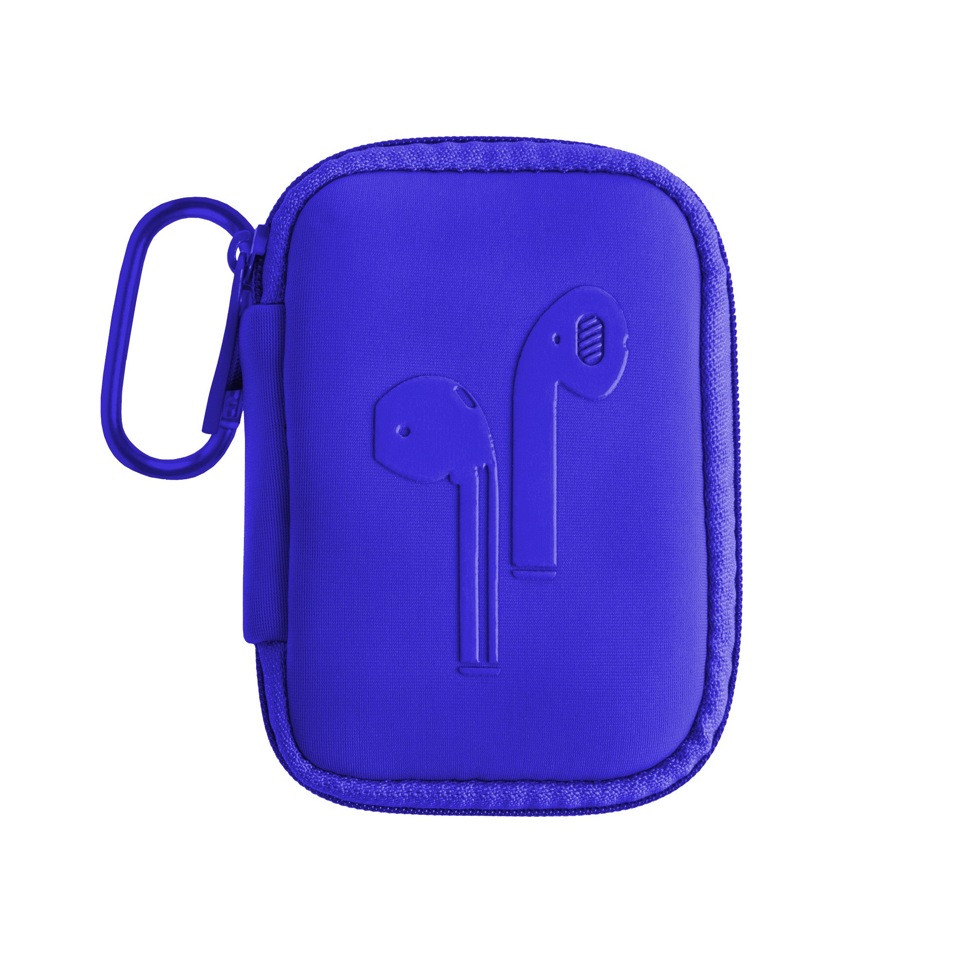 Cobalt ear bud case made of neoprene