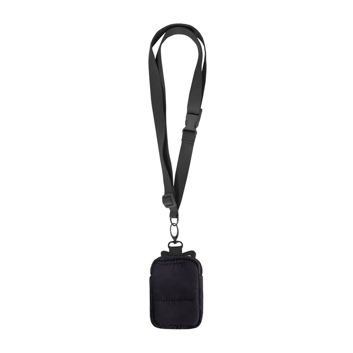 SMARTPHONE HOLDER LANYARD WITH POUCH - RECYCLED COLLECTION BLACK