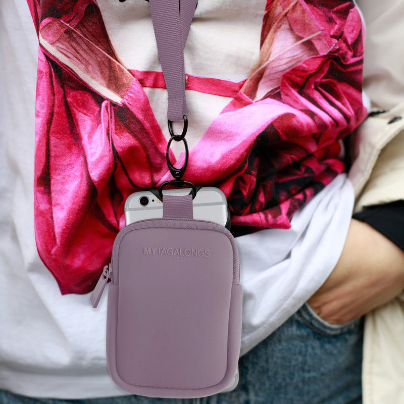 SMARTPHONE HOLDER LANYARD WITH POUCH- EVERLEIGH DUSTY LILAC